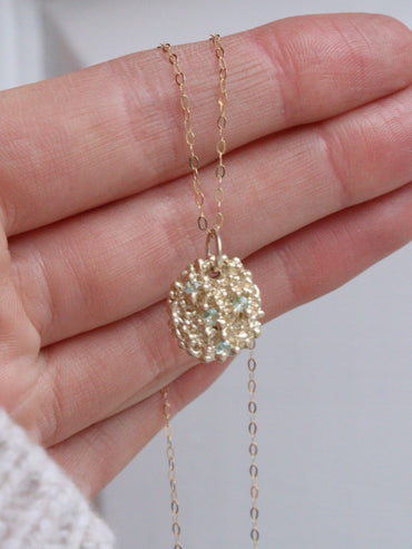 9ct gold Suki necklace with green Sapphires