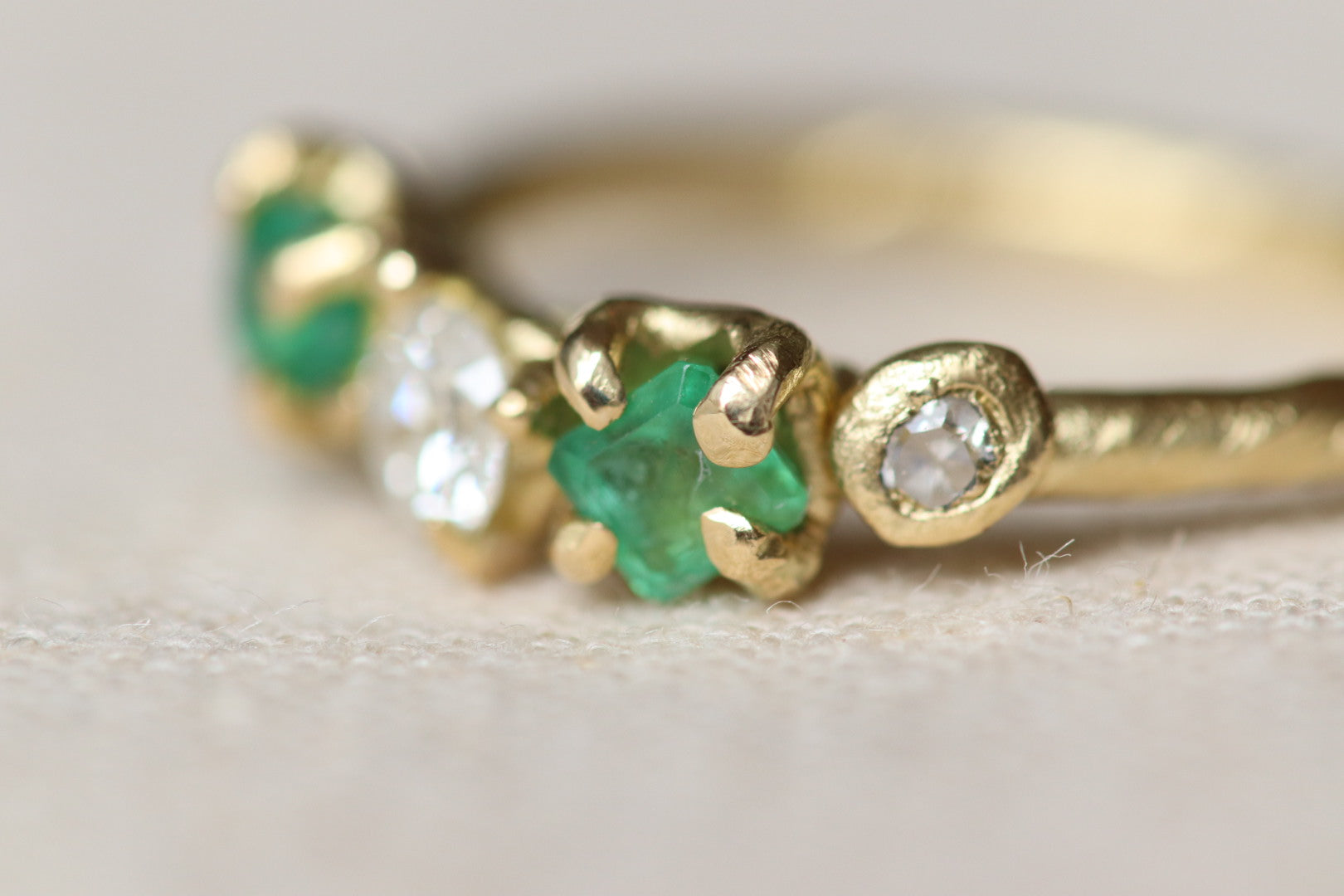 Emerald and Diamond alternative engagement ring