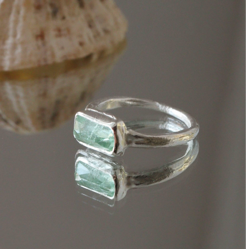 Mint green Tourmaline ring