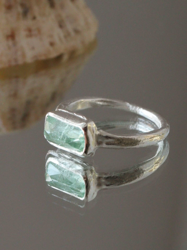 Mint green Tourmaline ring