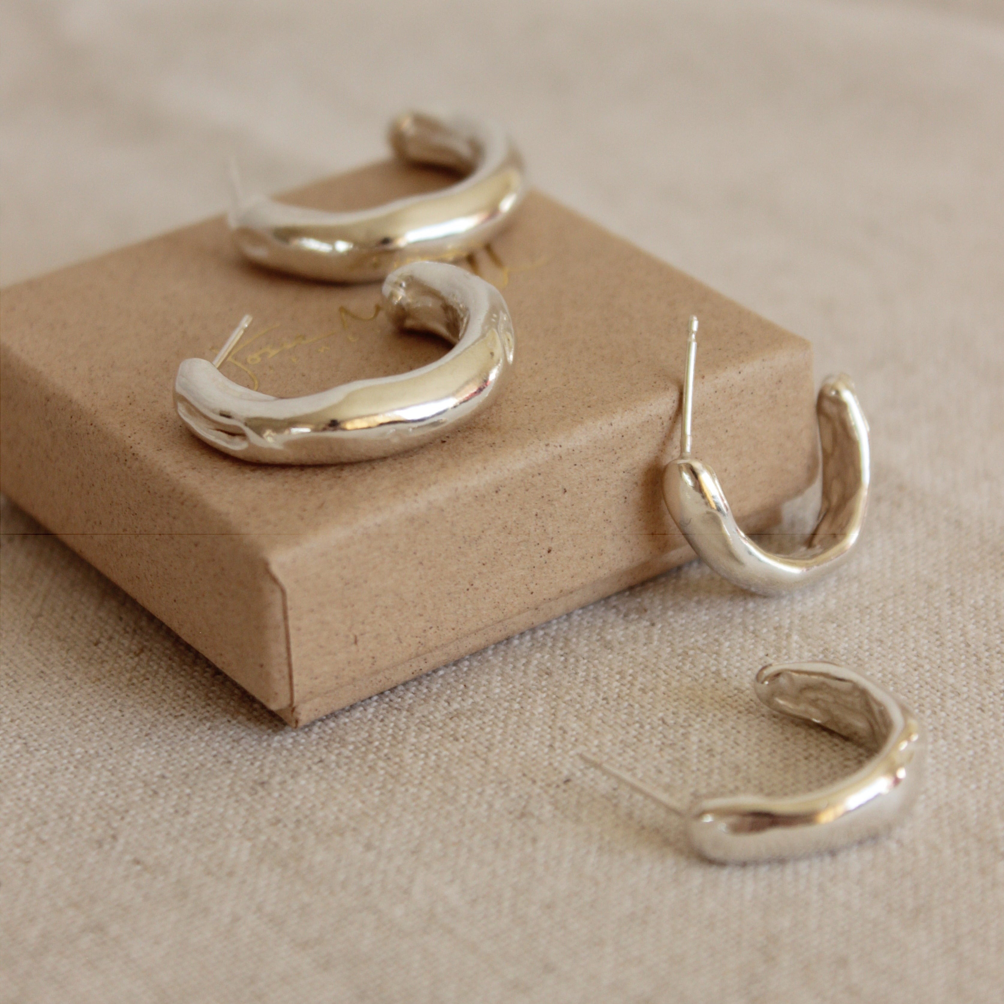 The Esme hoops feature a gorgeous organic texture inspired by the best selling Molten Collection. Esme means 