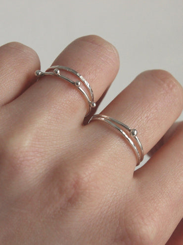 Delicate silver stacking rings